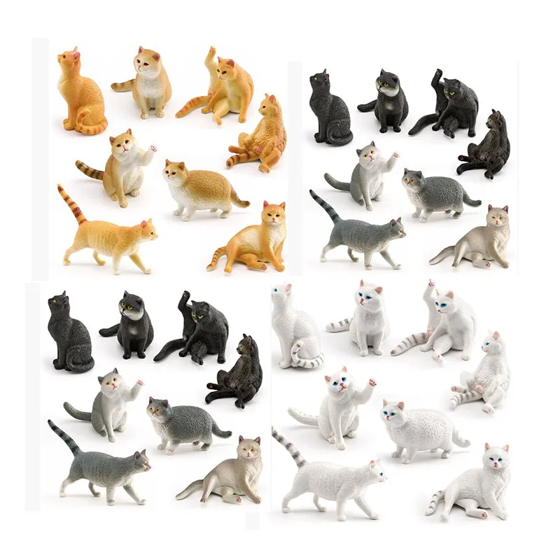 1 шт., милые фигурки кошек, мини-экзотические короткошерстные фигурки Felis Catus, ПВХ, миниатюрная фигурка котенка