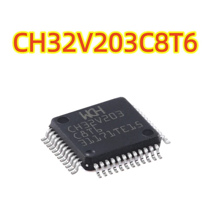 الأصلي حقيقية CH32V203C8T6 LQFP-48 RISC-V الأساسية 32 بت متحكم MCU ، 100% شريحة جديدة تمامًا