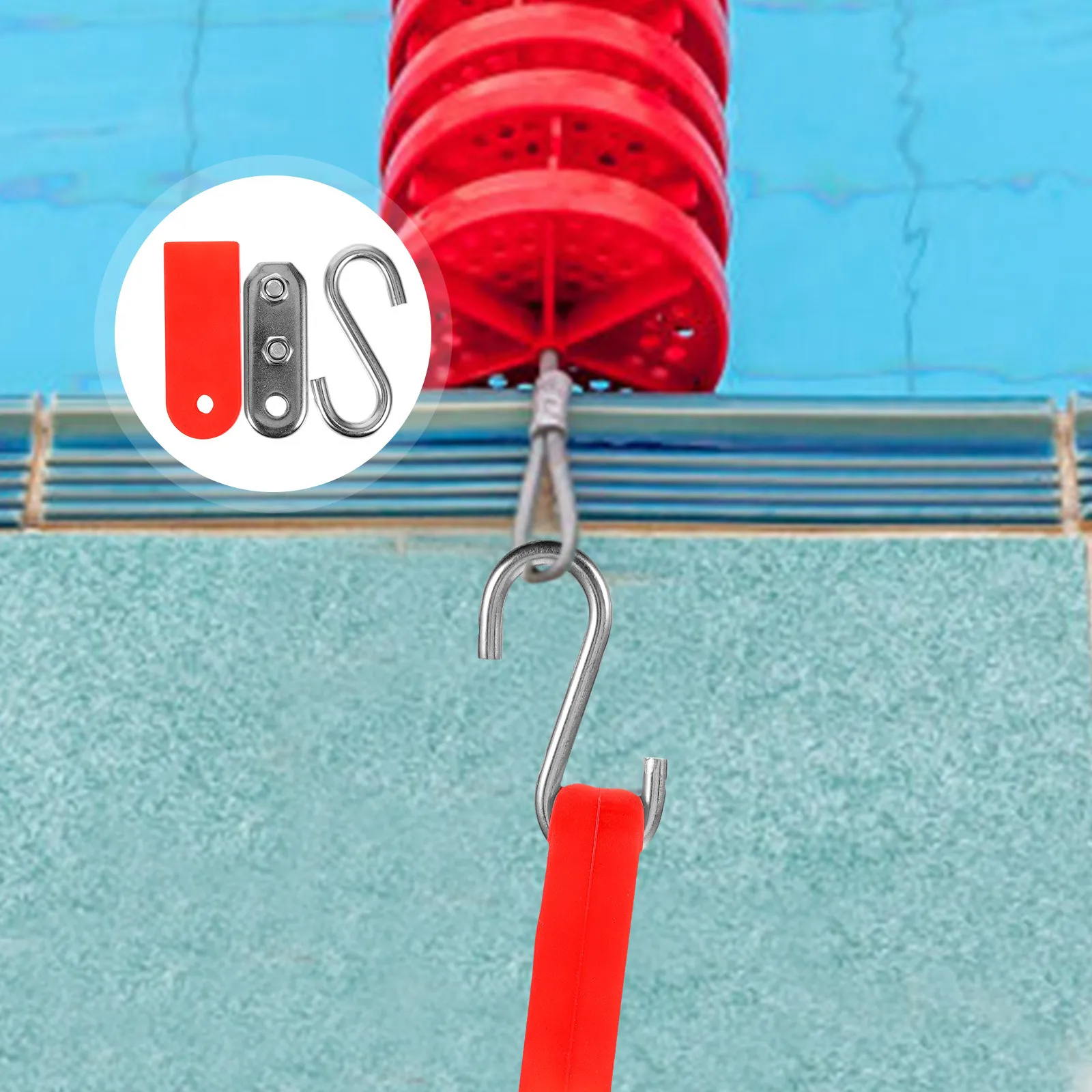 مجموعة واحدة من خطاف عائم لحمام السباحة من الفولاذ المقاوم للصدأ، ملحقات سباحة آمنة ومتينة، لا توجد نتوءات، سطح أملس يدوم طويلاً، هدية مثالية #6