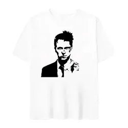 Classic Movie Fight Club Graphic T Shirt Men's Retro Fashion Short Sleeve T-shirts Tops 100% Cotton Oversized T-shirt Streetwear