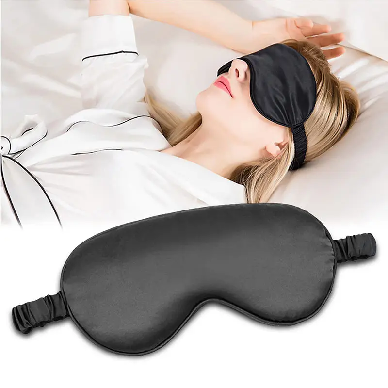 Sleep Eye Mask Imitation Silk Men Women Elastic Blackout Breathable Travel Sleep Goggles for Full Night's Sleep Travel and Nap
