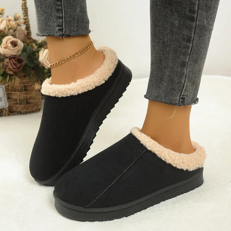 

Fashion Women Fluffy Slippers for Autumn and Winter Indoor EVA Thick Sole Anti-Slip and Warm Unisex Slippers for Winter Plus Siz