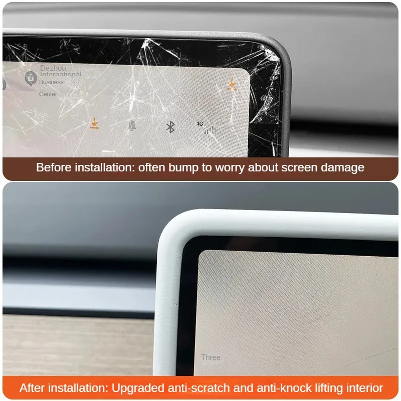 For Tesla Model 3 Y Highland Screen Protector Silicone Frame Display Edge Body Cover Central Control Accessories 2024 2023 2022