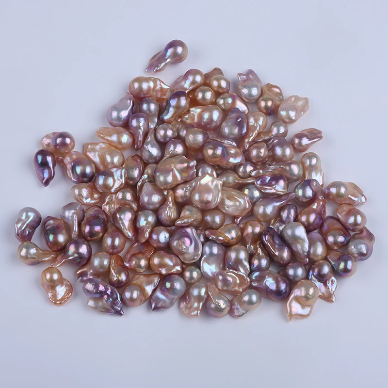 13-18mm Natural Pink Purple Real Loose Fireball Freshwater  Baroque Pearl Beads