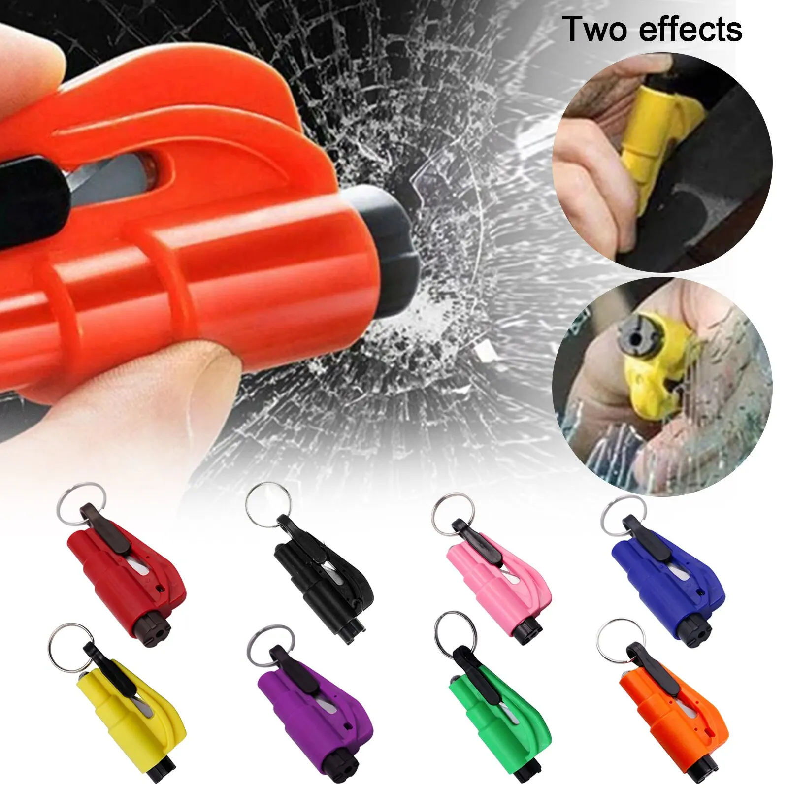 3 In 1 Multifunctional Emergency Rescue Portable Key Ring Seat Belt Cutter Hammer