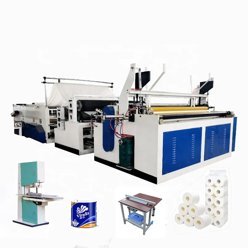 Full Automatic Kitchen Towel and Toilet Tissue Paper Roll Making Machine Toilet Paper Making Machine