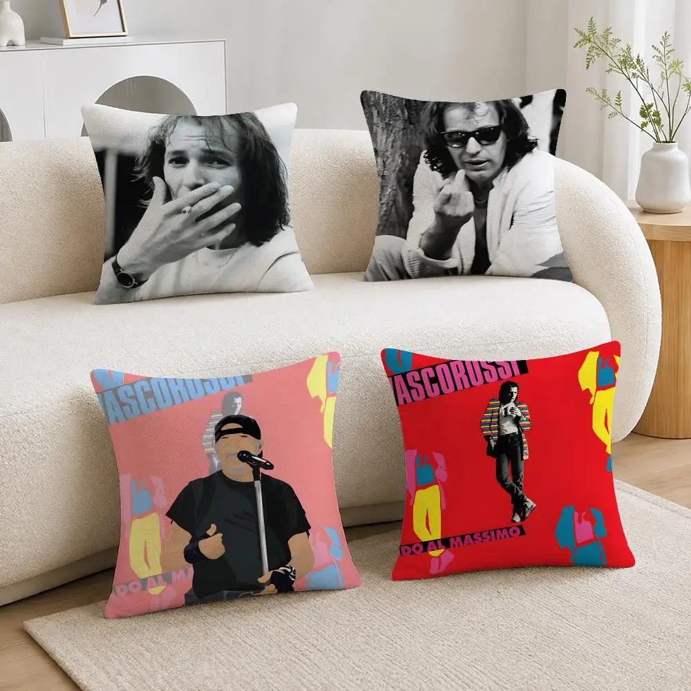 Singer Vasco Rossi Cushion Cover Soft Plush Cushion Covers Fluffy Throw Pillow Cases for Sofa Bedroom Home Decor