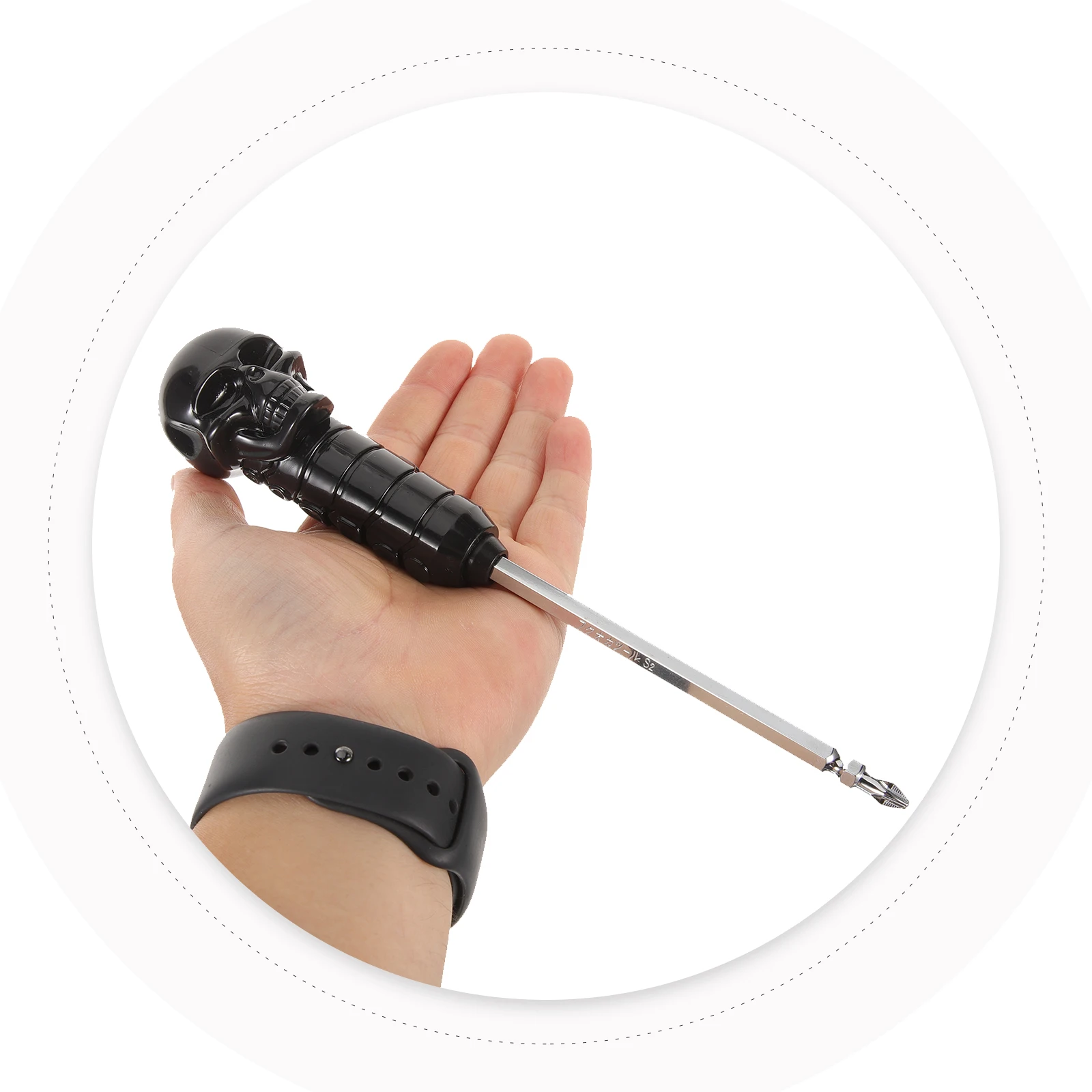 

Black Skull Multi Screwdriver Long Double-Headed Cross Slotted Heavy Duty Household Tool Hand Tool Multi Screwdriver