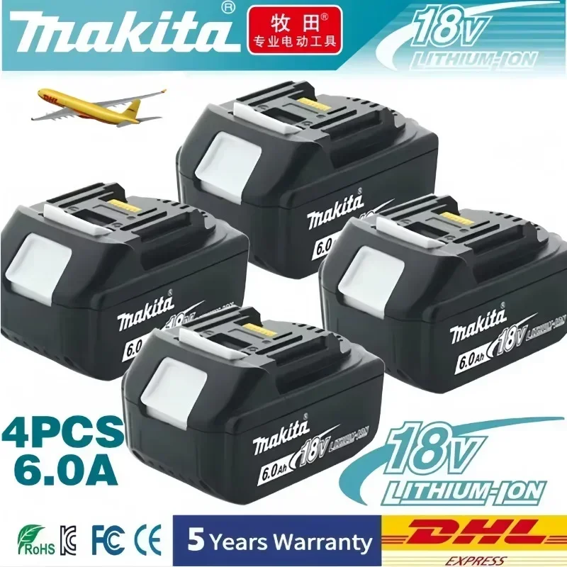 

Genuine For Makita 18v 6Ah Rechargeable Lithium Ion Makita 18 v Battery Power Tool BatteryBL1830BL1840 BL1850