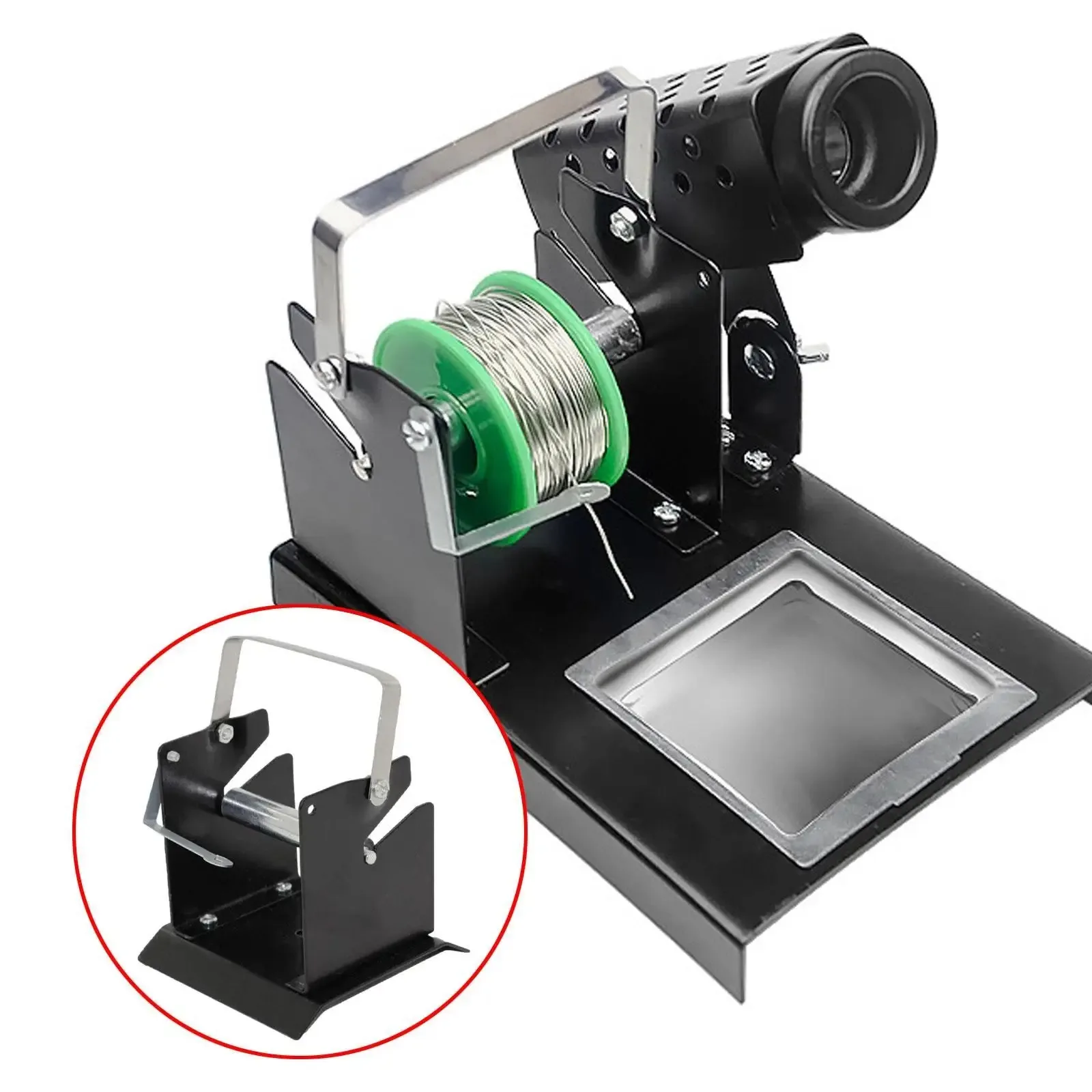 Compact Solder Wire Spool Dispenser Holder, Adjustable Metal Reel Stand For Workbench, Welding Wire Organizer Tool image 2