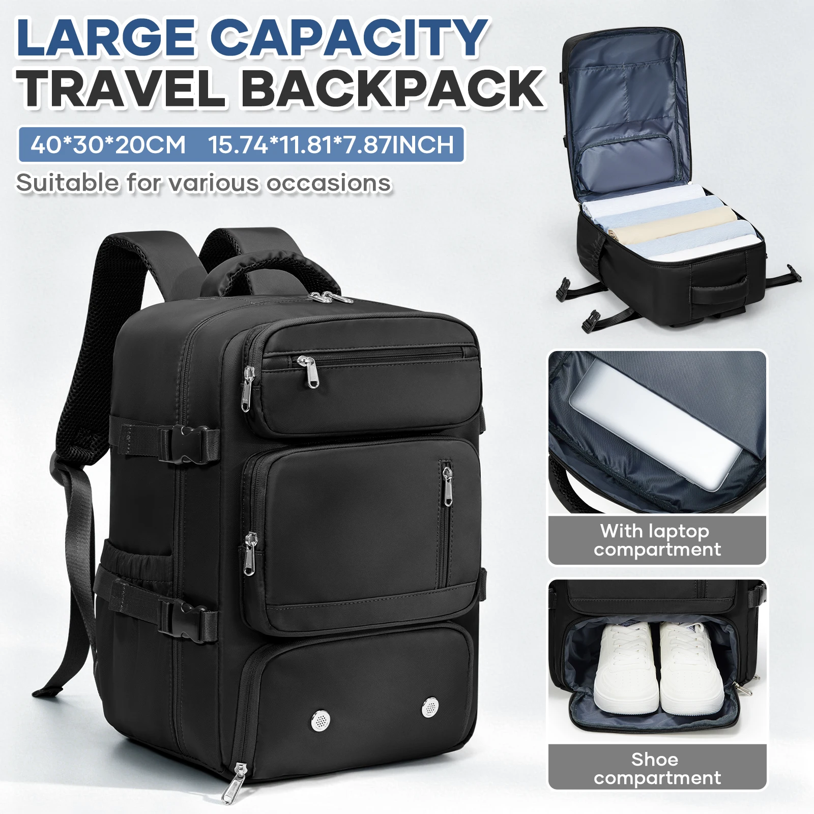 Ryanair Cabin Bags 40x30x20 Underseat Travel Backpack, Cabin Fly Bag， Airplane Cabin Backpack, Outdoor Backpack Back-to-School