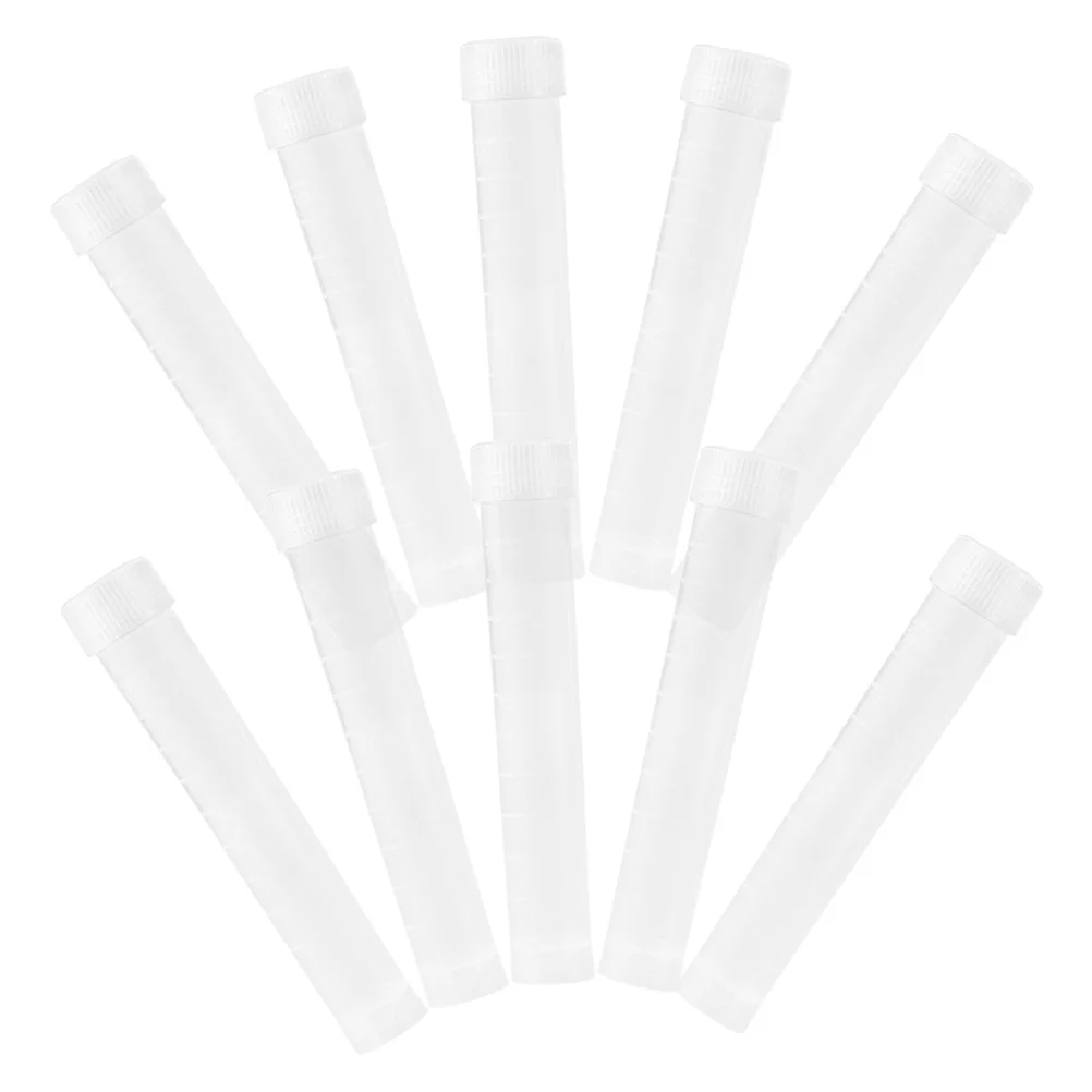

10Pcs Test Tubes Plastic 10Ml Graduated Sampling Tubes with Tight Seal for Secure Storage Propagation and Laboratory Testing