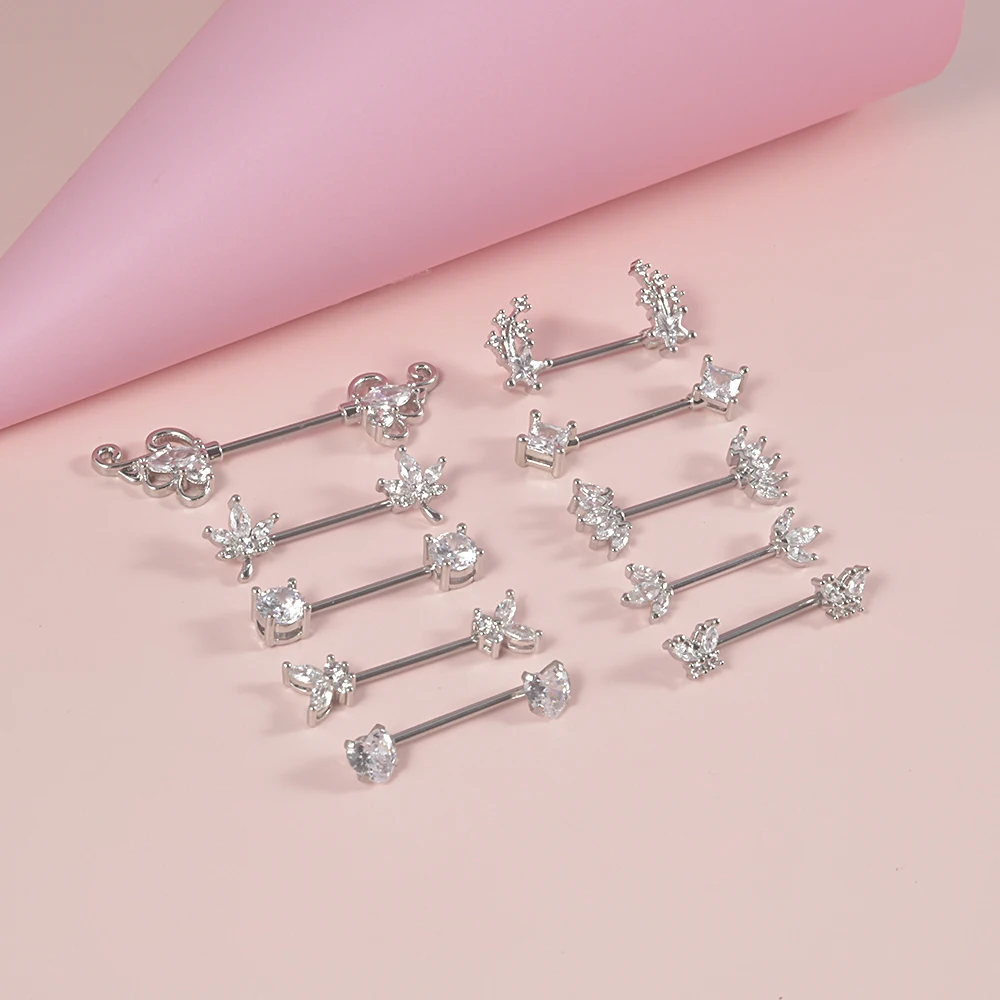 Pair Stainless Steel Heart Nip - Body Jewelry Chest review and price