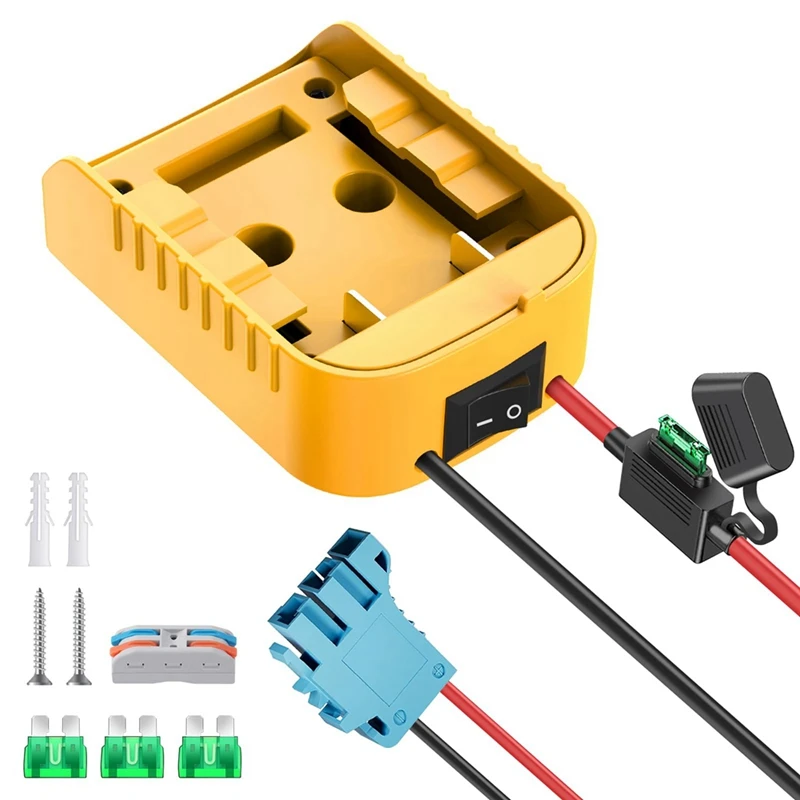 Battery Adapter For Dewalt 20V Battery Adapter Power Wheels Battery Converter Kit With Fuse & Switch And Connector