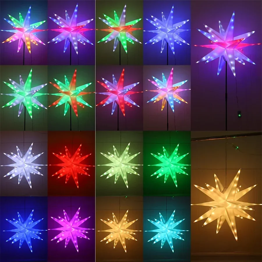 50/60cm aplicativo inteligente luzes de corda de fogos de artifício com controle remoto ao ar livre rgbic pendurado luzes starburst árvore de natal topper estrela luz