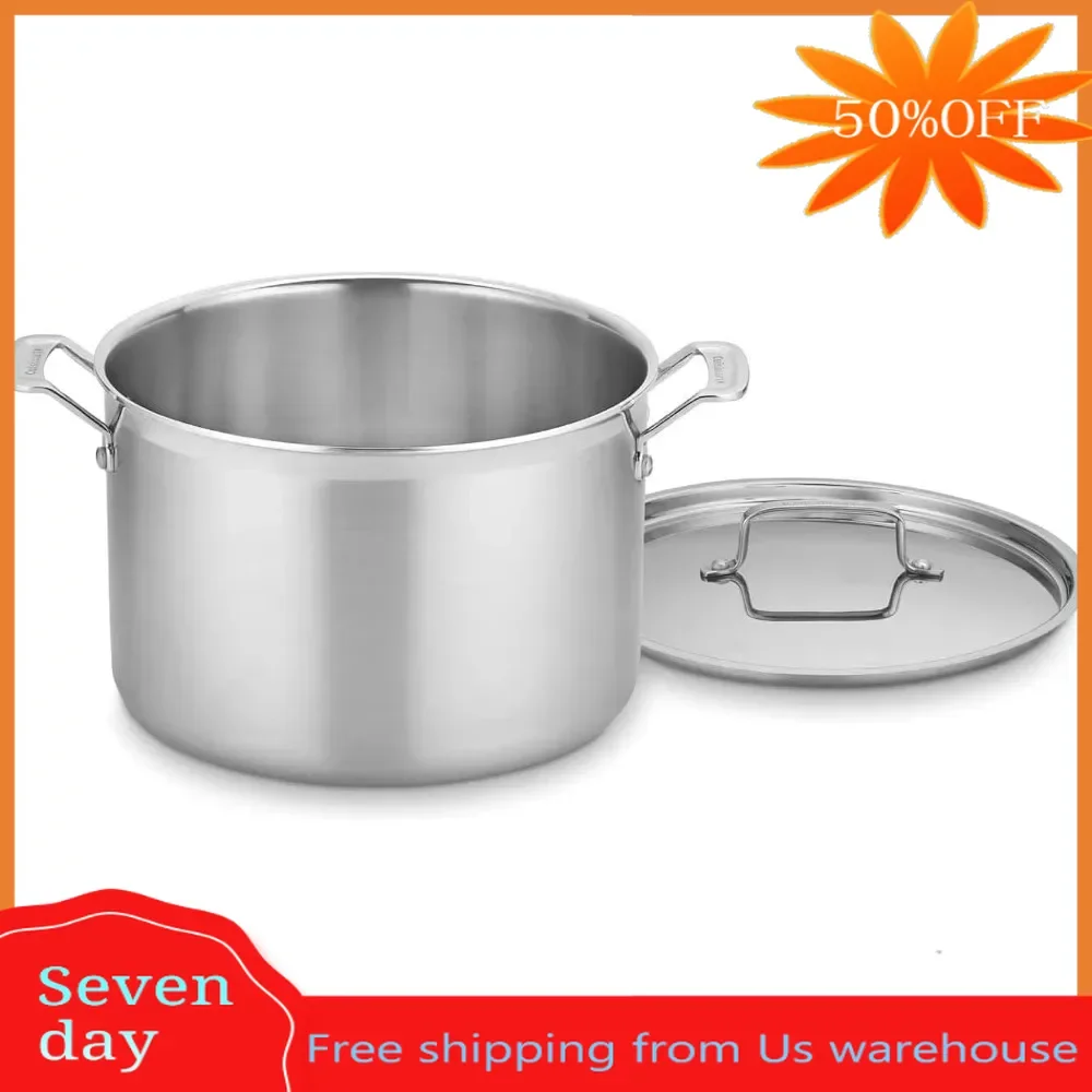 

Stainless Steel Pot Stockpot W/Cover Cast Iron Cookware Stainless 12-Quart Skillet Kitchen Dining Bar Home Garden