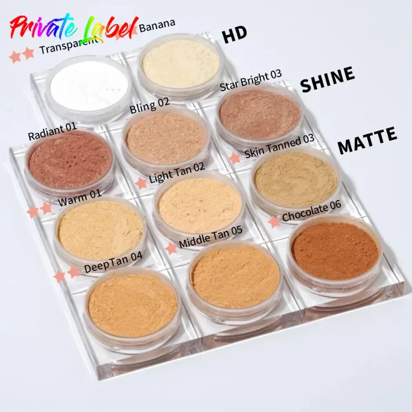 Private Label 11colors Makeup Setting Powder Oil Control Smooth Waterproof Long Lasting Matte Natural Soft Makeup