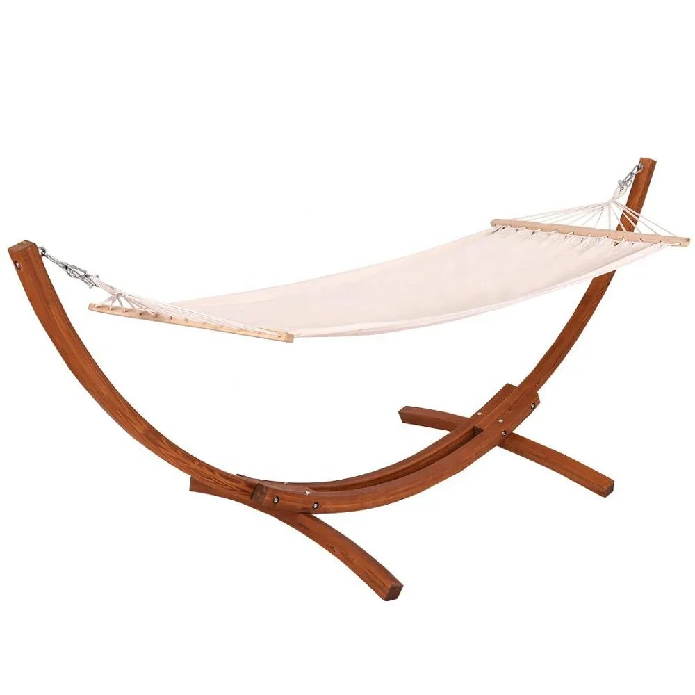 Outdoor portable luxury camping lounge chair garden hanging wooden hammock