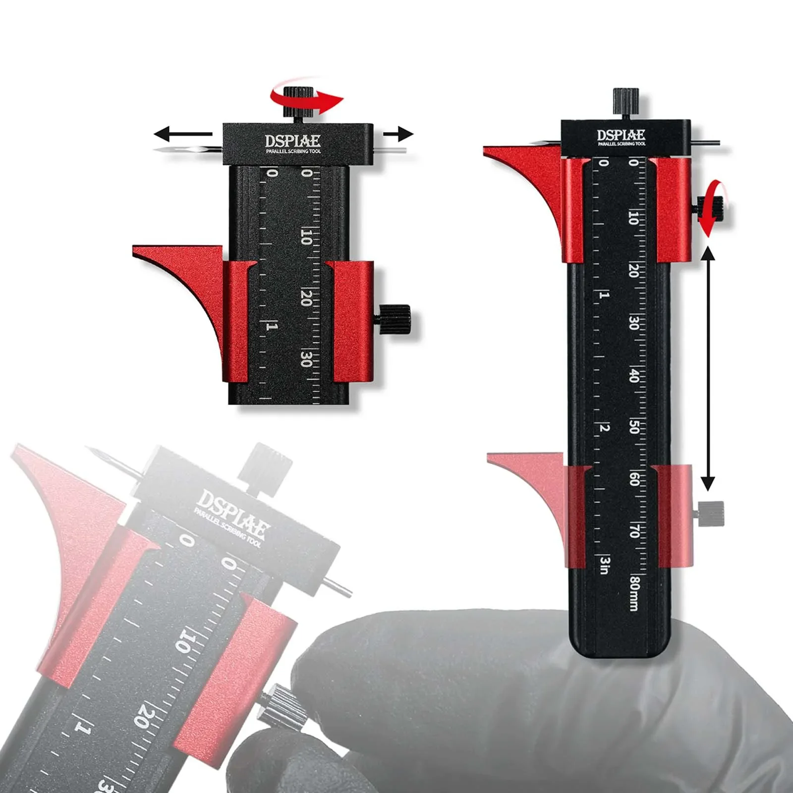 Dspiae AT-PST paralleles Schreib werkzeug isometrischer Linien stecher paralleles Linien schnitzwerk zeug gekritztes Linien stift schwarz 110*40*6mm