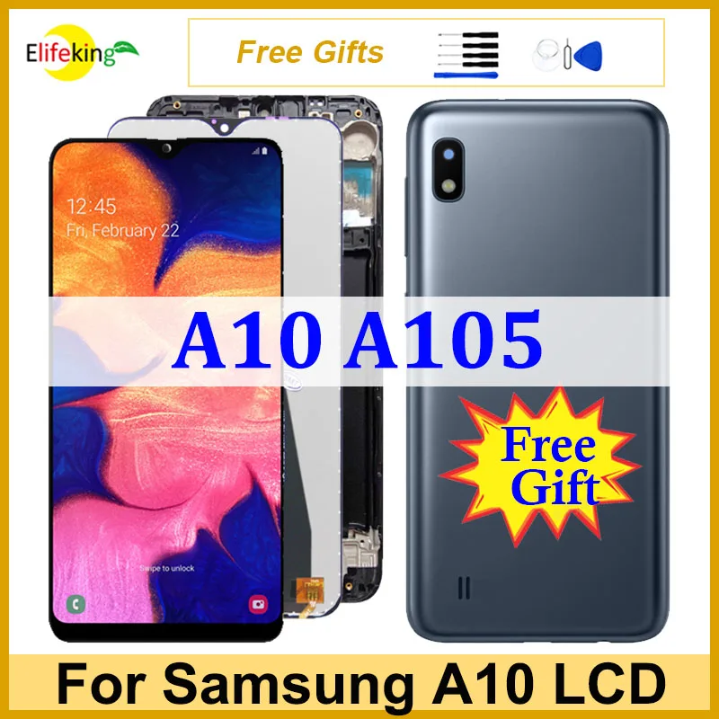 

ЖК-дисплей 6,2 ''для Samsung Galaxy A10 A105, дисплей с сенсорным экраном A105M, SM-A105F, сменный дигитайзер в сборе, панель телефона с рамкой