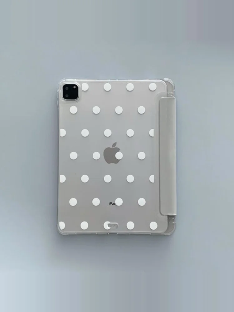 

Korean Style Protective Case Elegant Simple Polka Dot Design for iPad 10 11 2026 New Models Air654 Tablet Anti-Fall Sof...