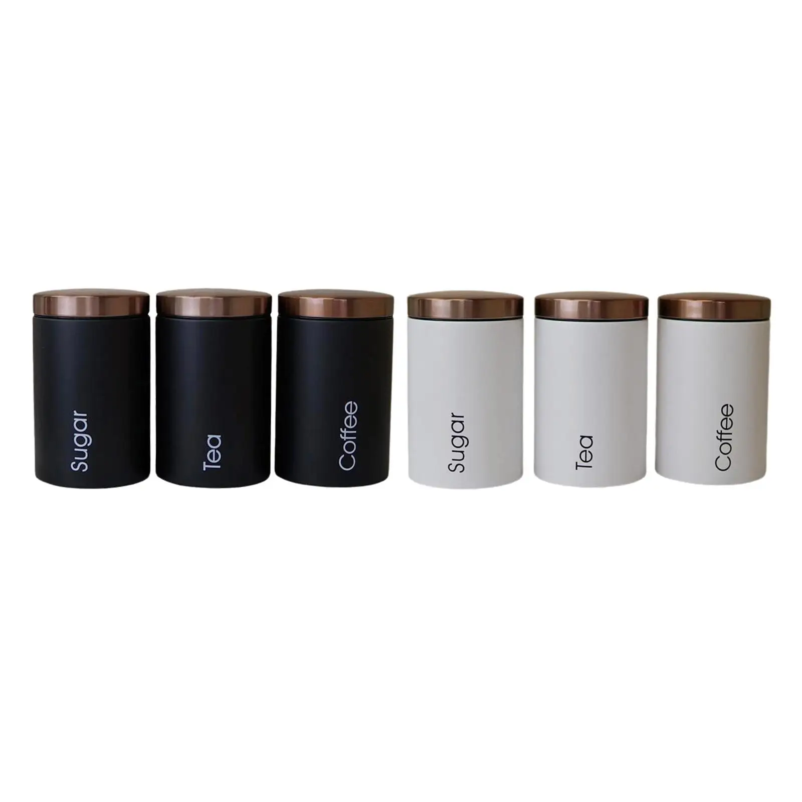 

3x Galvanized iron Tea Sugar Coffee Storage Canisters w/ Lid 11.2x17.2cm