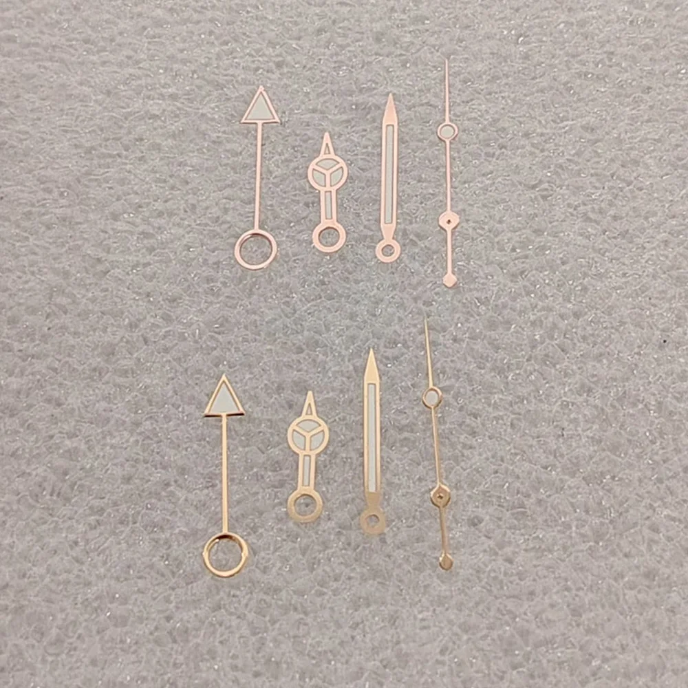1 Set Gold/Rose Gold Watch Hands Green Luminous NH34 Hands GMT Pointers for NH34 Movement Watch Needle Accessories