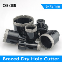 1 Pcs M14 Thread Diamond Dry Vacuum Brazed Drilling Core Bits Set porcelain tiles crowns Drill Granite Marble Hole Saw Tools