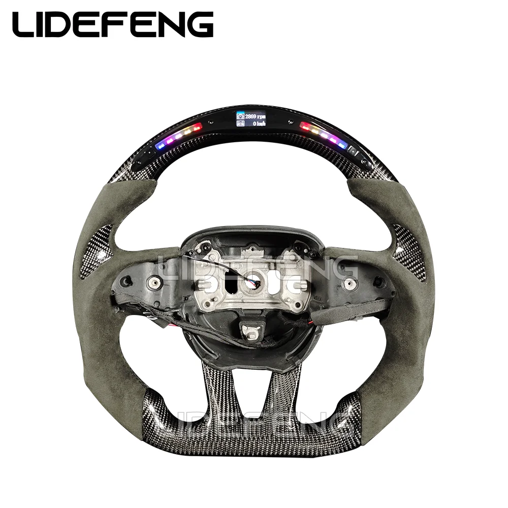 Hot Sale Superior Quality Customized Led Carbon Fiber Sport Steering Wheel for 2015-2023 Dodge Challenger Charger