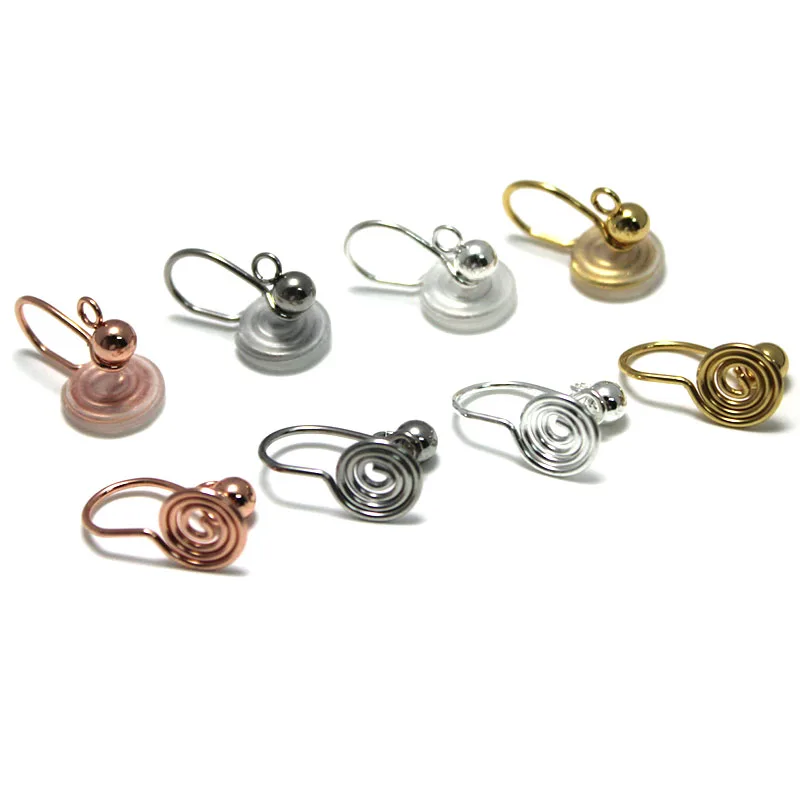 10Pcs Stainless Steel Mosquito Coil Plate Ear Clips Earrings No Pierced With Loop Connector Earring Clips for Making Supplies