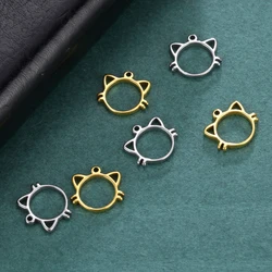 Skyrim 5PCS Cute Cat Head Pendant Jewelry Women's Handmade DIY Metal Jewelry Necklace Earrings Charming Jewelry Accessories