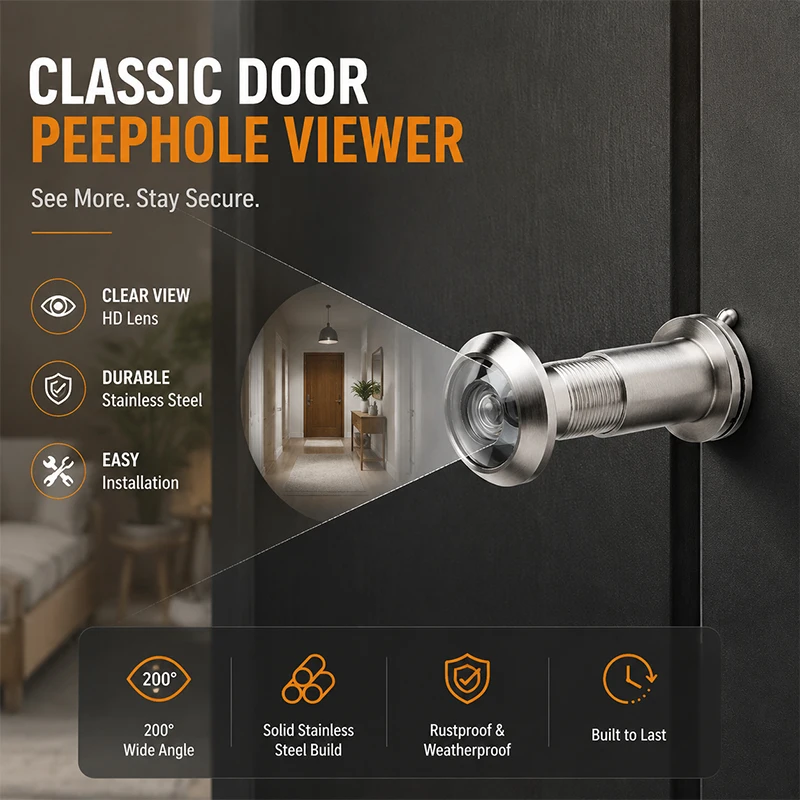 

Universal HD Door Viewer 200 Degree Wide Angle Lens Anti-Theft Security Peephole Eye