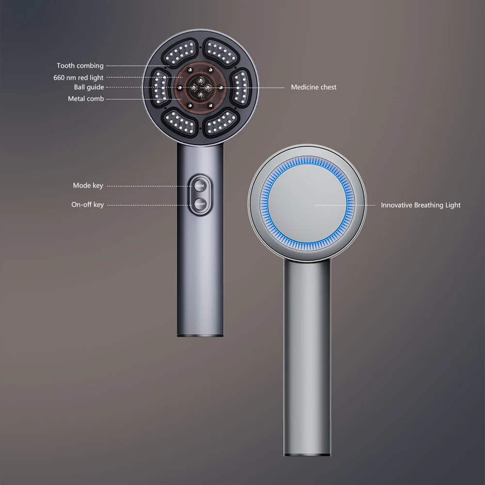 مشط تدليك فروة الرأس، فرشاة تدليك الرأس الكهربائية، مشط توزيع زيت نمو الشعر