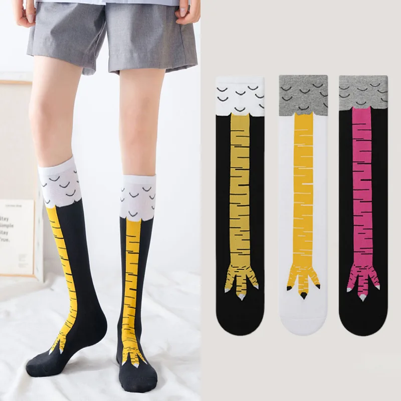 Damen-Overknee-Socken mit Hähnchenfuß, Mikro-Kompressions-Bein-Schlankheitssocken mit langem Schlauch, bequem und stilvoll für alle Jahreszeiten
