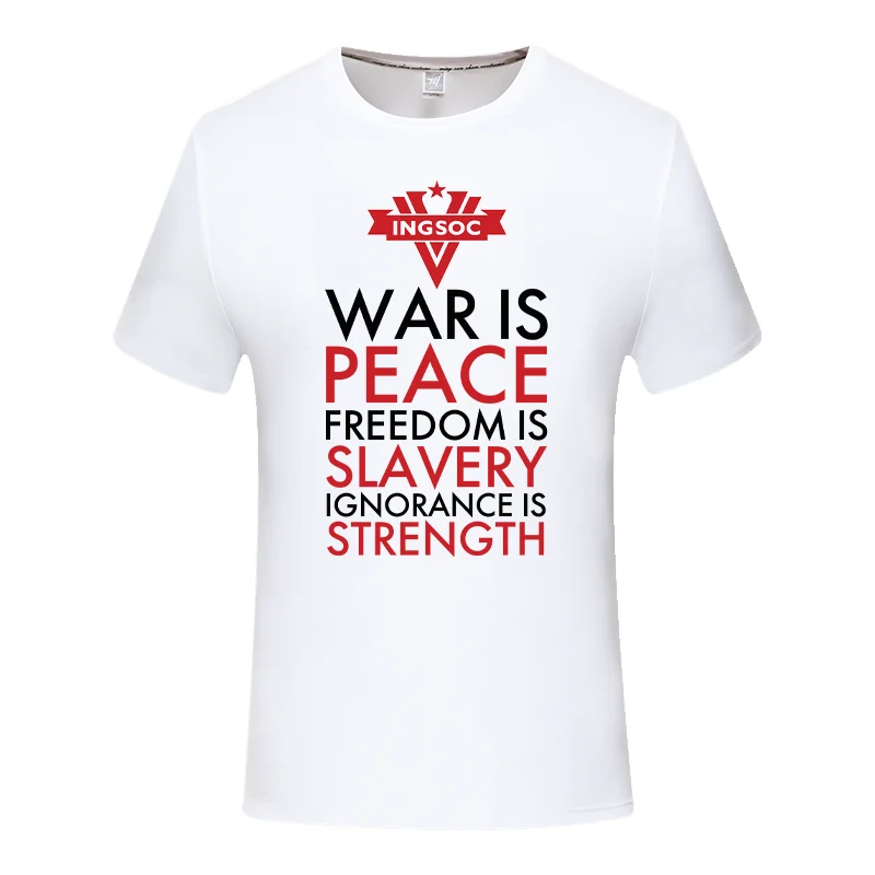 Ingsoc slogan George Orwell 1984 Big Brother Socialism War is Peace T-shirt modal tshirt men summer fashion tshir kids tshirt