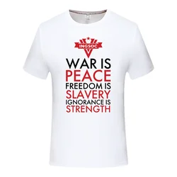 Ingsoc slogan George Orwell 1984 Big Brother Socialism War is Peace T-shirt modal tshirt men summer fashion tshir kids tshirt