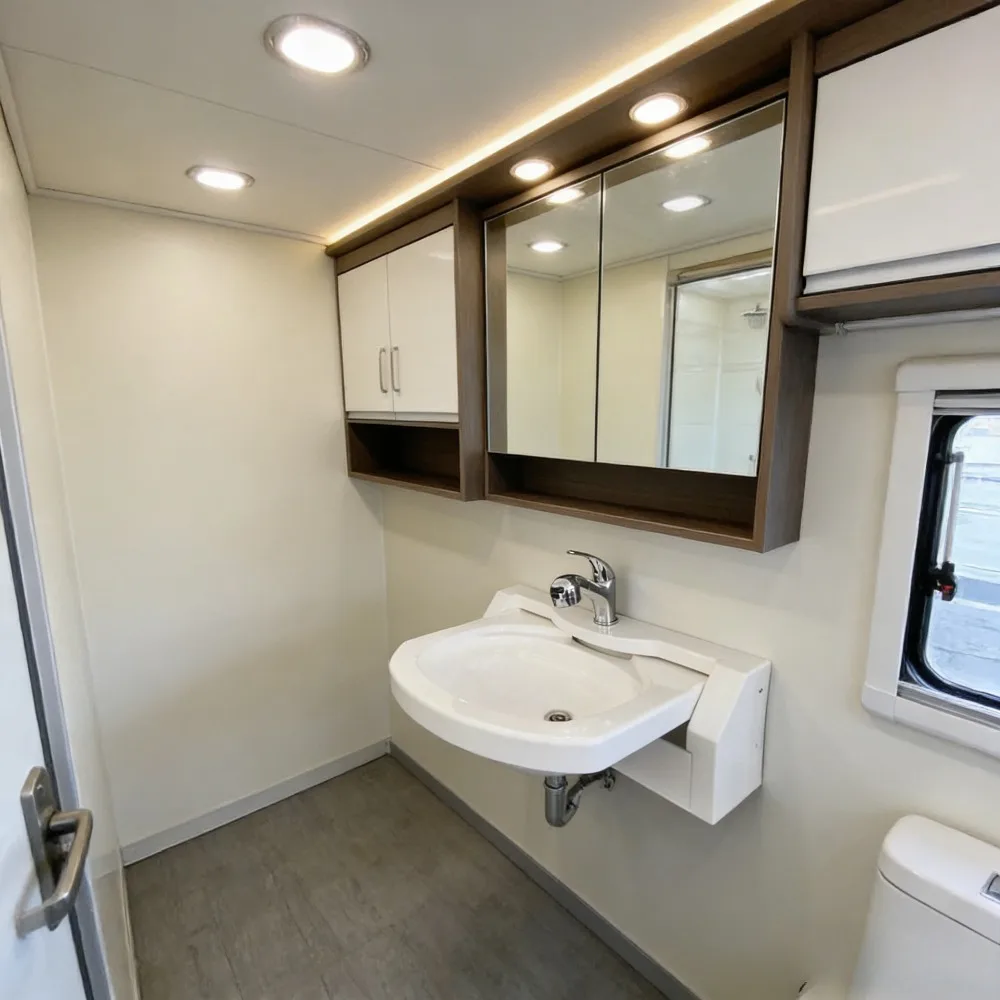 Folding Acrylic RV Sink with Faucet, Bathroom & Car Wash Basin for Camper, Motorhome, Caravan, Boat and Camping Car Accessories