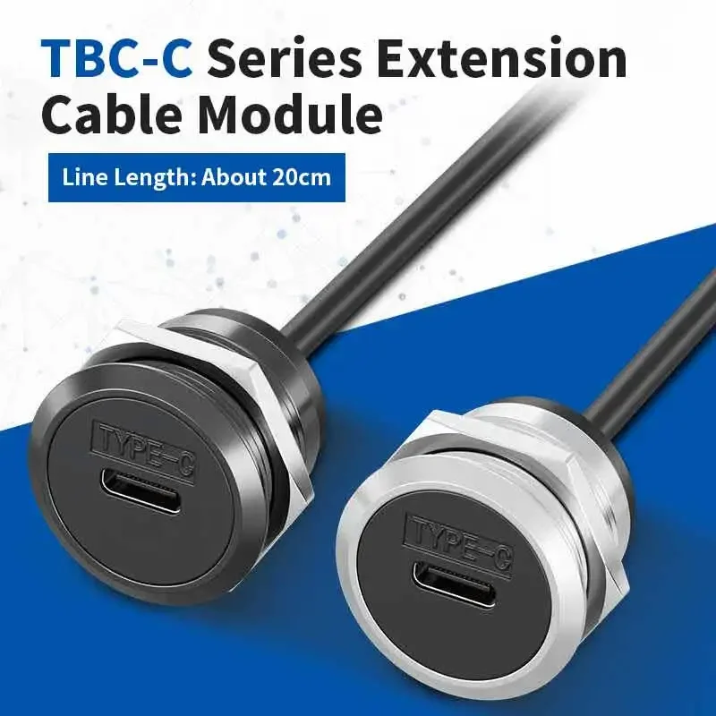 TYPE-C Female to Male Threading Board Extension Cable Interface Socket with Wire 24pinz Socket C-type Data Transmission Line