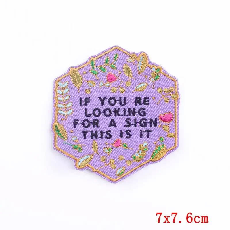 Embroidered Patch Iron On Patches for Clothing Pocket Moon Clothes Stickers Fabric Sewing Thermal Adhesive Applique Fusible