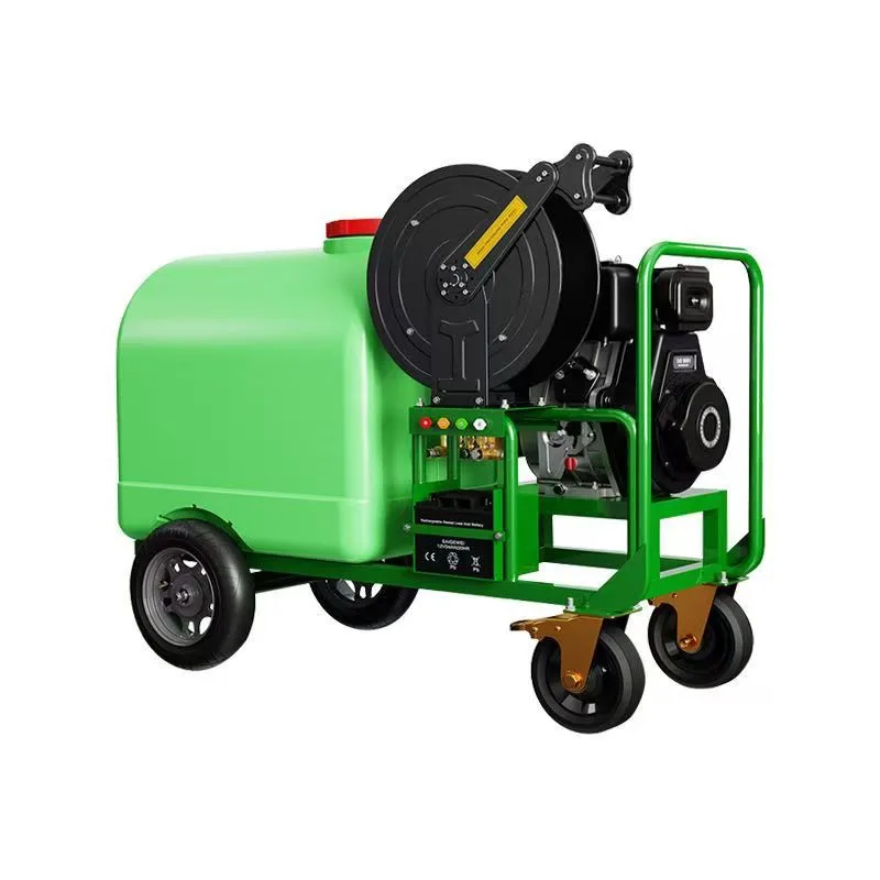 

High pressure cleaner diesel 300L30 meters water pipe, turn off the gun and return the water, automatically take up the pipe