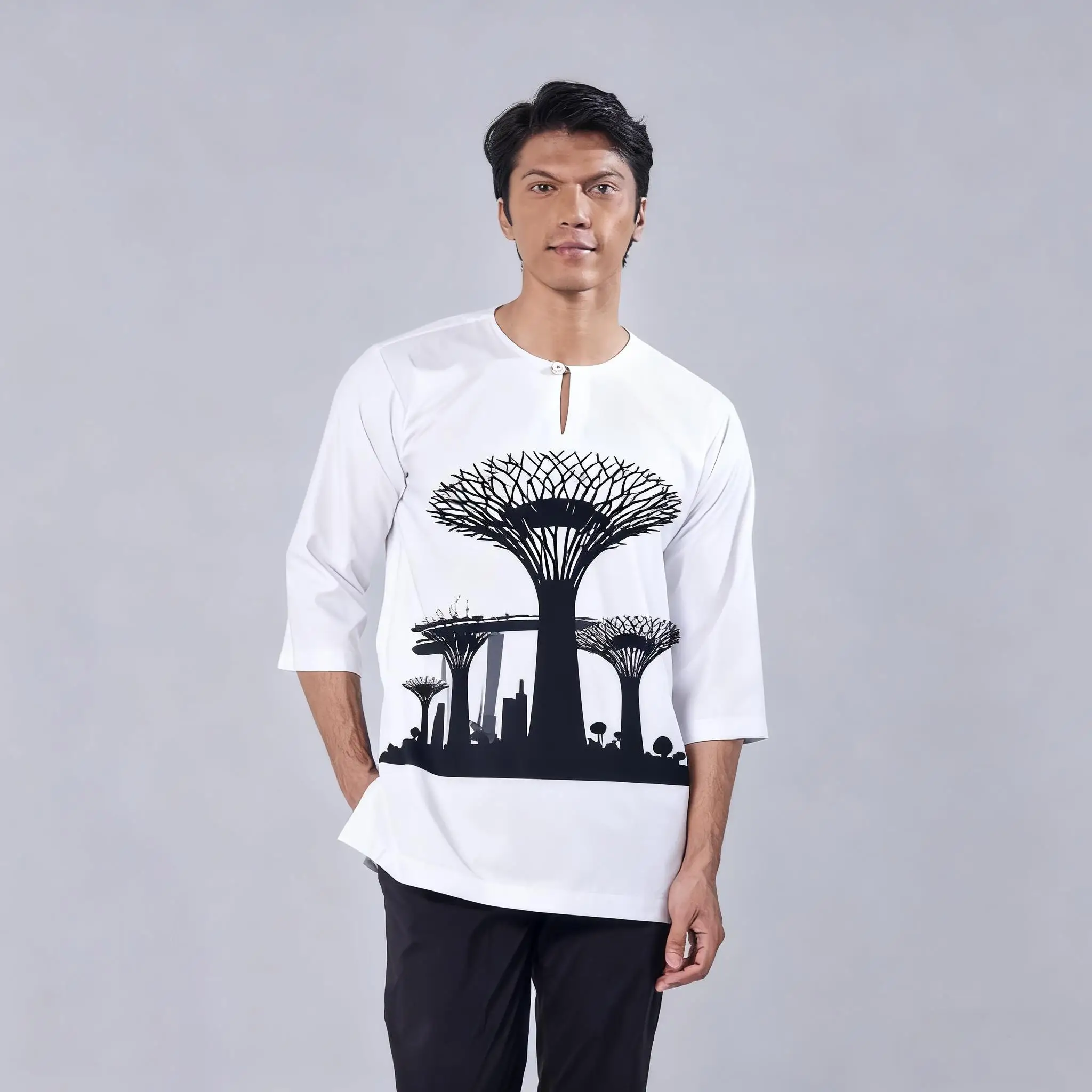 الرجال قميص مسلم فضفاض الربيع الوقوف تي شيرت غير رسمي قفطان قصيرة الأكمام Thobe قميص Ropa Arabe De Hombre ملابس مسلمة للرجل