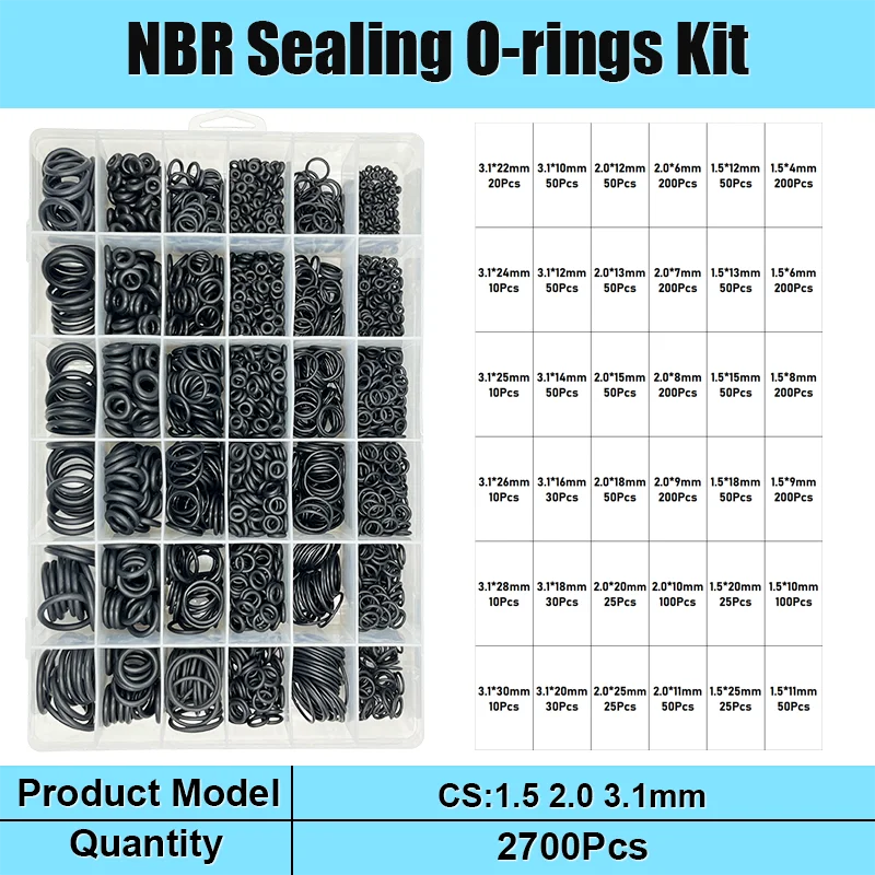 Nitril-O-Ring-Dichtungsscheibe Universelle Auto-Klimaanlagen NBR-Gummi-O-Ringe Sanitär-Dichtungen Ölbeständig Hochtemperaturbeständig – Detail 16