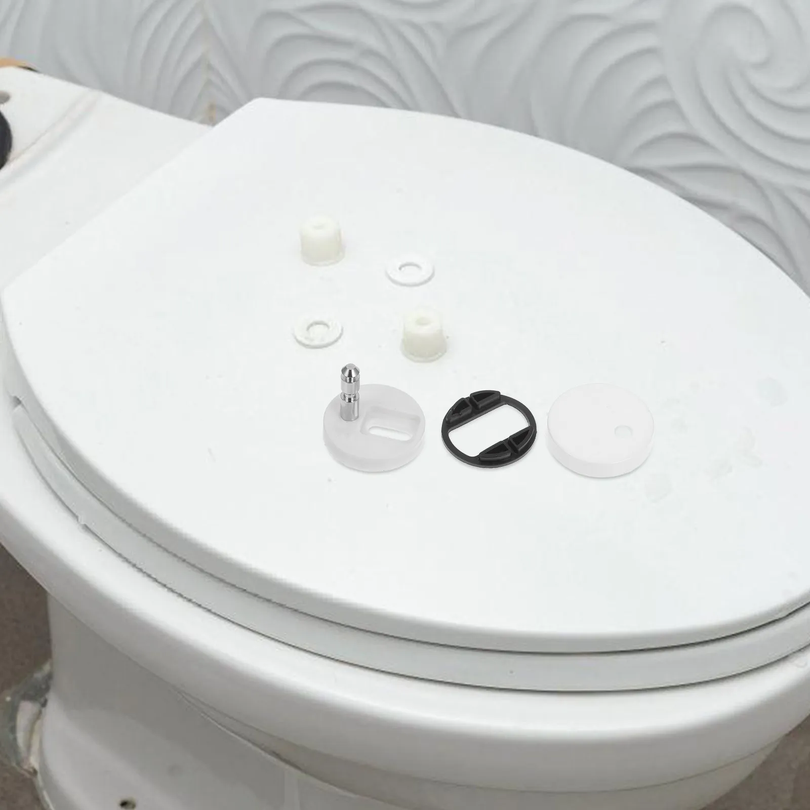 2Pcs Toilet Seat Fixed Bolts and Screws Complete Set Heavy Duty Corrosion Resistant Hinge Fixings for All Standard Toilet Seats