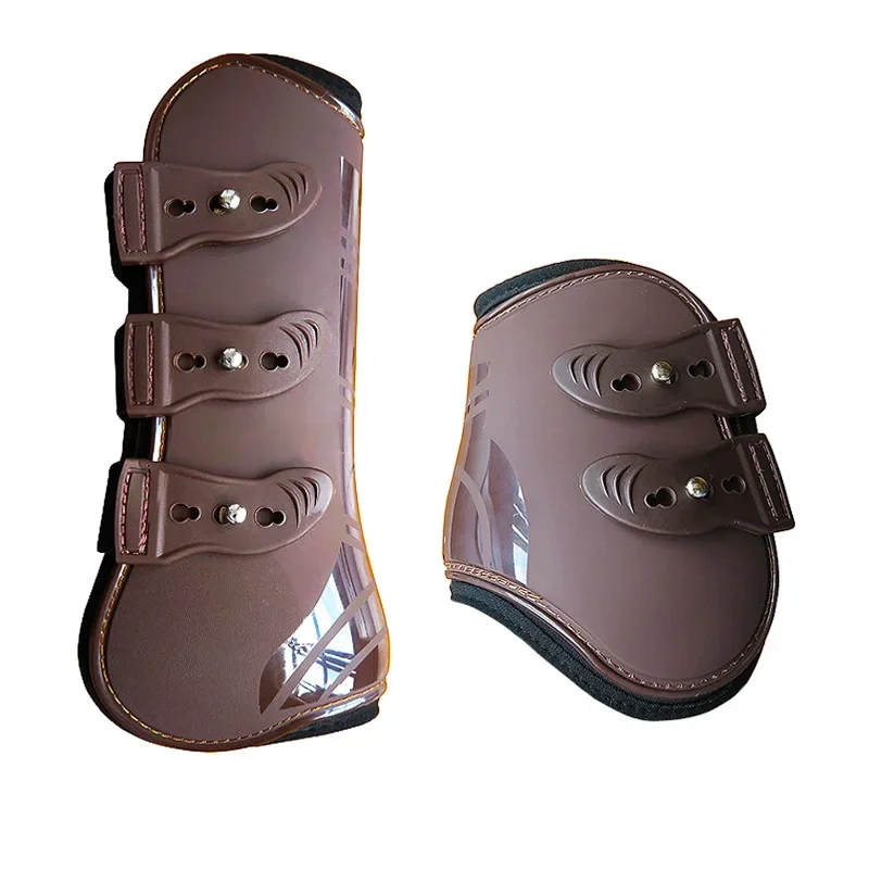 Botas de pierna de caballo, protección del tendón de la pierna trasera delantera ajustable, protección del tendón ecuestre, soporte para corvejón de caballo