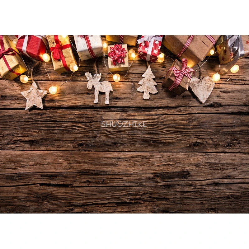 SHUOZHIKE Рождественские деревянные доски тематический фон для фотосъемки снеговик портретные фоны для фотостудии реквизит MMSD-04