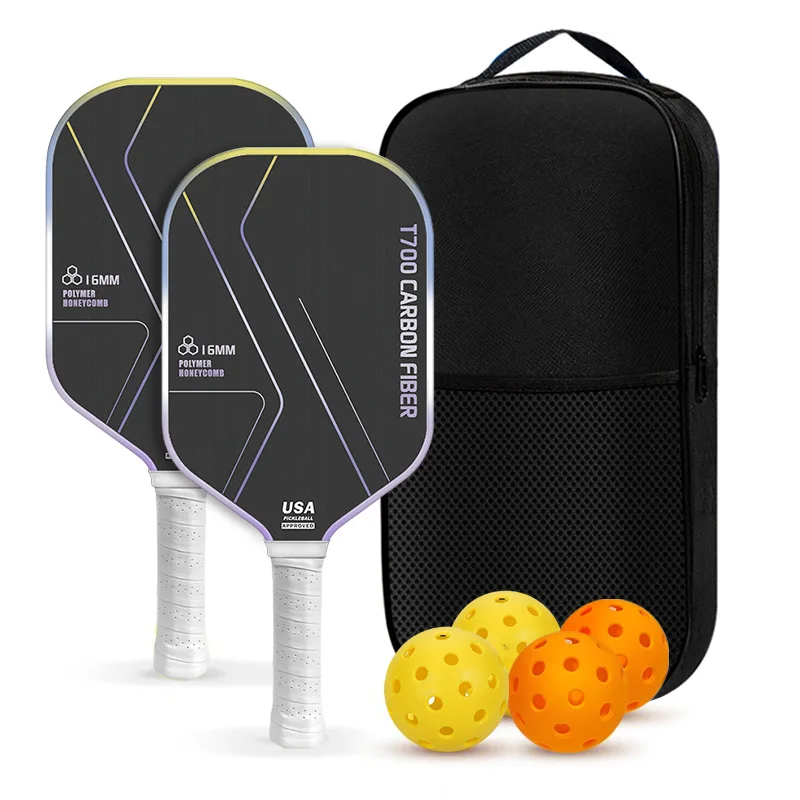 Complete Sports Kit with T700 Carbon Fiber Pickleball Paddles, Full Matching Pickleball Accessories Set for Outdoor Training