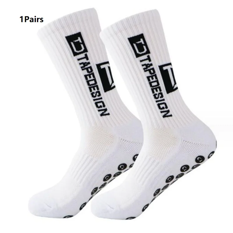 1 Pairs New in ANTI SLIP Tapedesign Football Socks Mid Calf Non-Slip Soccer socks Cycling Mens Women Sports Sock