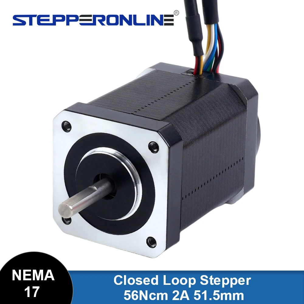 STEPPERONLINE Nema 17 Closed Loop Stepper Motor 80Ncm 2A with Magnetic Encoder 1000PPR(4000CPR) 64.5mm Length CNC