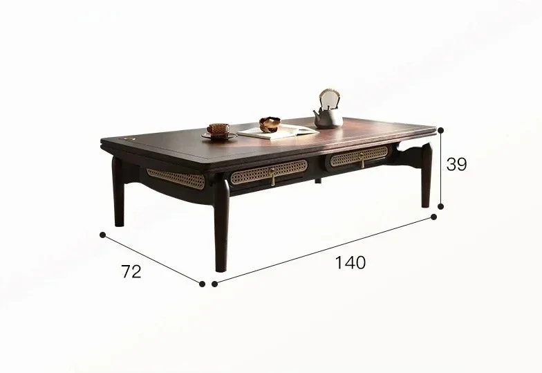 

Nordic Solid Wood Simplicity Low Table Home with Drawer Tea Table