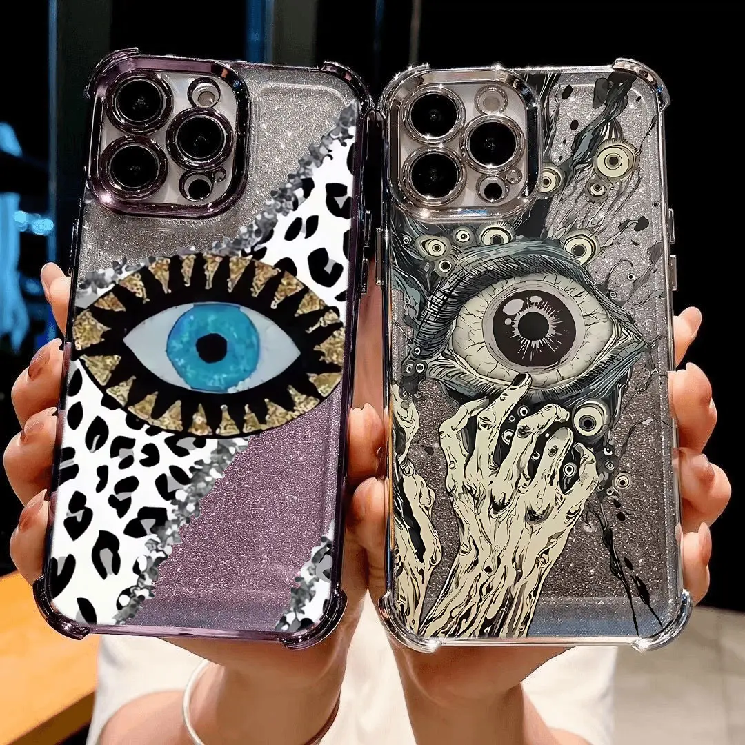 Ins The Eye of Cthulhu Case For Samsung A73 A55 A54 A53 A35 A33 A32 A25 A24 A23 A16 A15 A14 A06 A05 5G Glitter Anti Fall Cover